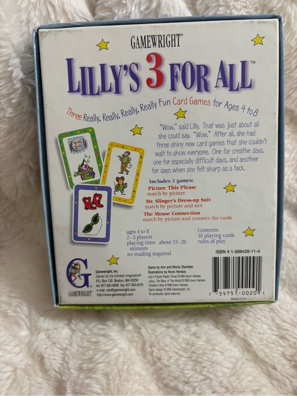 Gamewright Lilly's 3 For All Kids Card Game - Light Blue - Picture 4 of 5